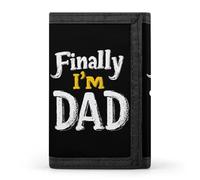 Finally I'm A Dad - Carteras triples con soporte para tarjetas de crédito y dinero, 8 ranuras, llavero, ventana para fotos para hombres y mujeres, Estilo-4, Talla única, Para todas las estaciones