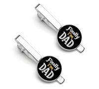 Finally I'm A Dad - Divertidos alfileres de corbata para corbata, corbatas regulares, regalos decorativos para hombres, 5.5x2.2cm, Metal