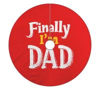 Finally I'm A Dad - Falda divertida para árbol de Navidad, color rojo, 36 pulgadas, decoración divertida para la familia y las vacaciones de Navidad