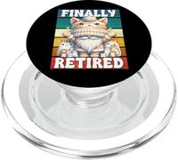 Finally Retired Cat Grandpa For Cat Mom Funny Cat Retirement PopSockets PopGrip para MagSafe