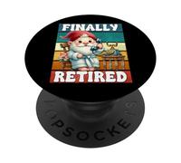 Finally Retired Dad Gnome For Men And Women Happy Retirement PopSockets PopGrip Adhesivo