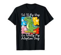 Finalmente es mi Día de Adopción Día Gotcha Celebración de Dinosaurios Camiseta