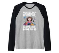 Finalmente mis facturas se Pagan La lavandería se Hace la Vida de mamá Camiseta Manga Raglan