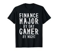 Finance Major by Day Gamer Night Financial College Student Camiseta gráfica económica