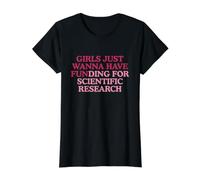 Financiación para la investigación científica Funny Gen Z Meme Scientist Camiseta gráfica económica, Mujer, Negro, L