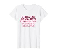 Financiación para la investigación científica Funny Gen Z Meme Scientist Camiseta gráfica económica, Mujer, Blanco, XL