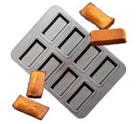 Financier - Molde para tartas - Bandeja de molde de doce cavidades, utensilios para hornear de acero al carbono | Pieza rectangular para galletas para crear mini barras de pan y barras de granola de