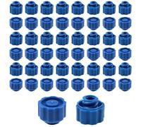 FINBe Tapas de jeringa y cubierta de cabeza - Tapa Luer Lock, enchufe para suministros de laboratorio y tubo de alimentación (azul, 50 piezas)