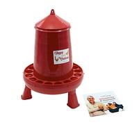 FINCA CASAREJO Comedero con Patas para Gallinas - Tolva Happy Chickens 16 kg - Plástico Resistente para conservar el alimento - Incluye Guía Práctica de Alimentación