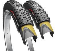 Fincci Bicicleta Cubiertas 700c x 40c - Par Gravel Plegable Neumaticos 42-622 con 1mm Antipinchazos - Nero Gomas 28 x 1.6 pulgados para Adulto, Eléctrica, Carretera, MTB, Montaña Bici - 60 TPI