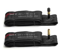 Fincci Cámara Bicicleta 20 x 1.75 x 1.95 x 2.00x 2,1 Pulgadas - Cámaras de Aire Schrader 48mm Válvula Interior para Bici 20 Pulgadas Niño Carretera BMX, Hibrida Bici - Paquete de 2