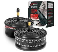 Fincci Cámara Bicicleta 27’5 - Par Cámaras de Aire 27,5 x 2.1-2.35 Pulgadas - Válvula Schrader 48mm para Bicicleta MTB, Montaña Hibrido Carretera Bici - Paquete de 2 componentes Ciclismo