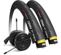Fincci Cubierta 700x23c 23-622 Plegable 60TPI con Protección Antipinchazos | Neumáticos Bici 700x23 C con Carcasa de 60TPI y Presión de 90-120 PSI para un Rendimiento Óptimo - Pack de 2