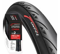 Fincci Cubierta 700x25c 25-622 Plegable 120TPI con Protección Antipinchazos | Cubierta 700 x 25c con Protección LVL3 Nylon y Presión 85-115 PSI para Cubiertas de Bicicleta 700x25