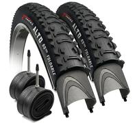 Fincci Cubierta MTB 26, Plegable Neumático Bicicleta 26 x 1.95 Pulgadas 60 TPI - Camara Bicicleta 26 Presta, Goma 50-559 para Carretera Bici, MTB Ebike - Pack de componentes para Ciclismo