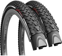 Fincci Cubiertas 27.5 x 2.1 Pulgadas - Par Plegable MTB Reflectante Gomas 27 5 x 2.10 Pulgadas 30 TPI, 54-584 Neumático Bicicleta Carretera - para MTB Electro Bici Hibrida Montaña - Paquete de 2