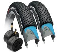 Fincci Cubiertas Bicicleta 20 BMX 20x2.10 ETRTO 56-406 Kit con Cámaras AV