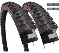 Fincci Cubiertas Bicicleta 20x 1.75 Pulgadas - Par Gomas Bici Carretera BMX con 2X Camara de Aire Schrader 20, Neumaticos 47-406 para Bici de Niño, Montaña - Paquete 2 componentes para Ciclismo
