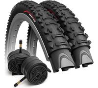 Fincci Cubiertas MTB 26 x 1.95 Pulgadas con 2X Camara de Aire Schrader 50-559 - Neumáticos Plegable 26" para Niños, Adolescentes y Adultos, Montaña, Eléctrica, Mountain Bike y Bicicleta Carretera