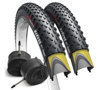 Fincci Cubiertas MTB 29 x 2.1 Pulgadas con 2X Camara de Aire Presta 52-622 - Neumáticos Plegable 29 con 1mm Antipinchazos para Adultos, Gravel, Montaña, Eléctrica, Mountain Bike y Bicicleta Carretera