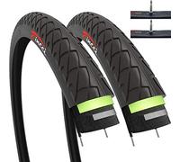Fincci Set 2X Cubiertas Bicicleta 26 x 1.95 Pulgadas Gomme Antipinchazos 3mm MTB 50-559 y 2X Cámara de Aire Presta Válvula Interior para con Neumaticos para Carretera Montaña Hibrida Bici