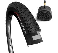 Fincci Set Cubierta Bicicleta 26 x 2.125 Pulgadas 57-559 con Camara de Aire Schrader Válvula Interior Cupar Neumaticos Plegable MTB para Montaña Hibrida Neumatico Bici