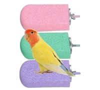 Finch Cage Accessories, Parrot Toys Paw Grinding Stick, 4.72x2.56 pulgadas, 3 x Ice Cream Bird Perch Stand Pole, Chewing & Standing Platforms, Bird Perches for Parakeet, Cockatiel