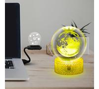Fincoly Lámpara de bola de cristal de luna, planetas, esfera solar, luz nocturna, adorno lunar de escritorio, ilusión 3D, luz LED, 16 colores, control remoto, cumpleaños para niños y niñas (8CM)