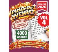 FIND-A-WORD Search Puzzle Book- New for 2026! 4000 Words-NO SQUINTING REQUIRED! VOL 4!: FIND-A-WORD Search Puzzle book for all ages. Puzzles to keep ... 8.5x11 Format. (FIND-A-WORD 15 Volume Series)