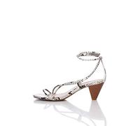 find. Barely There Cone Heel Strappy Sandalias con Punta Abierta, Marrón Snake, 40 EU
