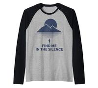 Find Me In The Silence diseño montaña Minimalista Camiseta Manga Raglan