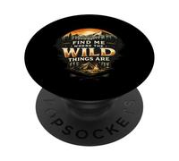 Find Me Where The Wild Things Are Vintage Camping Outdoor PopSockets PopGrip Adhesivo