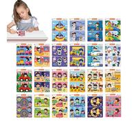 Find the Difference Cards - Juego de entrenamiento de concentración borrable, juguete para el desarrollo de la infancia, juego de tarjetas de atención reutilizable para niños