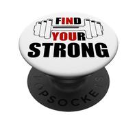 Find Your Strong in You Strength Motivational Gym Workout PopSockets PopGrip Adhesivo