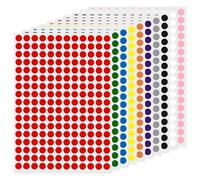 FINDAT Colores 10 mm Pegatinas Puntos Redondas Etiquetas Circulo Blanca Adhesivos Gomets 2040 Piezas Para Hogar Aula AlmacéN Oficina