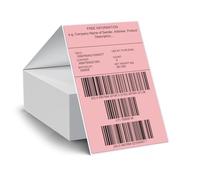 FINDAT Etiqueta Térmica Plegable Rosa 100 x 150 mm Imprimible Rectangular Pegatina Térmica Impermeable para Direccion Oficina Código de Barras Logotipos 250 Pieza