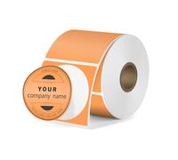 FINDAT Etiquetas Térmicas Naranja 30 mm Redondo Imprimible Vinilo Impermeable Pegatinas Compatible con M110 M220 Impresora para Logotipo Bricolaje Oficina OR 300 Pieza
