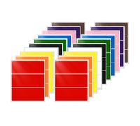 FINDAT Pegatinas rectangulares multicolor de 102 x 51 mm, de vinilo, impermeables, autoadhesivas, extraíbles, para oficina, almacén, negocios, 60 unidades