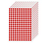 FINDAT Rojo 10 mm Pegatinas Puntos Redondas Etiquetas Circulo Blanca Adhesivos Gomets 2040 Piezas Para Hogar Aula AlmacéN Oficina