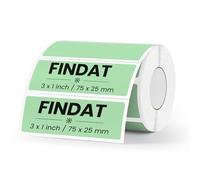 FINDAT Verde Etiqueta Térmica Autoadhesiva 76 x 25 mm Rollo Imprimible Rectangular Pegatina Térmica Impermeable para Oficina DIY Diseño Código de Envío 500 Pieza