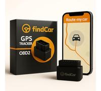 FindCar - Localizador GPS OBD para Coche Moto y Camión - Rastreador con SIM Integrada - Alerta Antirrobo Exceso Velocidad y Zona Segura - Seguimiento con App Móvil - Suscripción Flexible