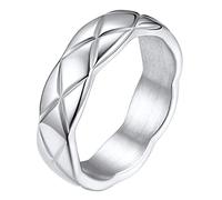 FindChic Anillo Trenzado Enternidad Simple Clasico anillos de Compromiso Promesa 6mm/9mm Ancho Anillos Grabados Personalizables