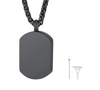 FindChic Colgante Militar Ejercito Collar Cenizas Cremación Colgante Urna Negro Joyería Acero Inoxidable Collar Cenizas Perro