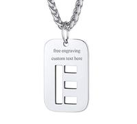 FindChic Dog Tag A-Z Letras Personalizables de Acero con Cadena Inoxidable para Mujeres Hombres