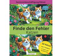 Finde den Fehler - Katzen - Seniorenbeschäftigung Rätsel - Grossformat