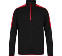 Finden & Hales - Jersey top deportivo midlayer con media cremallera en contraste