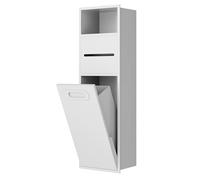 Findepot Nicho de acero inoxidable con cubo de basura, nicho de baño con rodillo de papel, estante de almacenamiento de baño de 7.8 pulgadas para papel higiénico húmedo, aromaterapia, resistente al