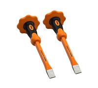Finder 2 cinceles de 30,5 cm con protector de mano, 2 cinceles de extremo plano, cincel de piedra de mortero de hormigón para demoler tallar escamas, romper el cazo..