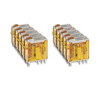 Finder 465280240054 - 2RT enchufe relé 8 A 24 prueba del botón VAC / Indicador mecánico / LED AgNi, paquete de 10