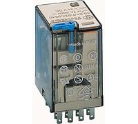 Finder serie 55 - Rele industrial 12vdc 4 contactos 5a pulsador +indicador
